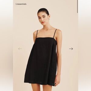 Posse Maggie Dress Black Linen Size L